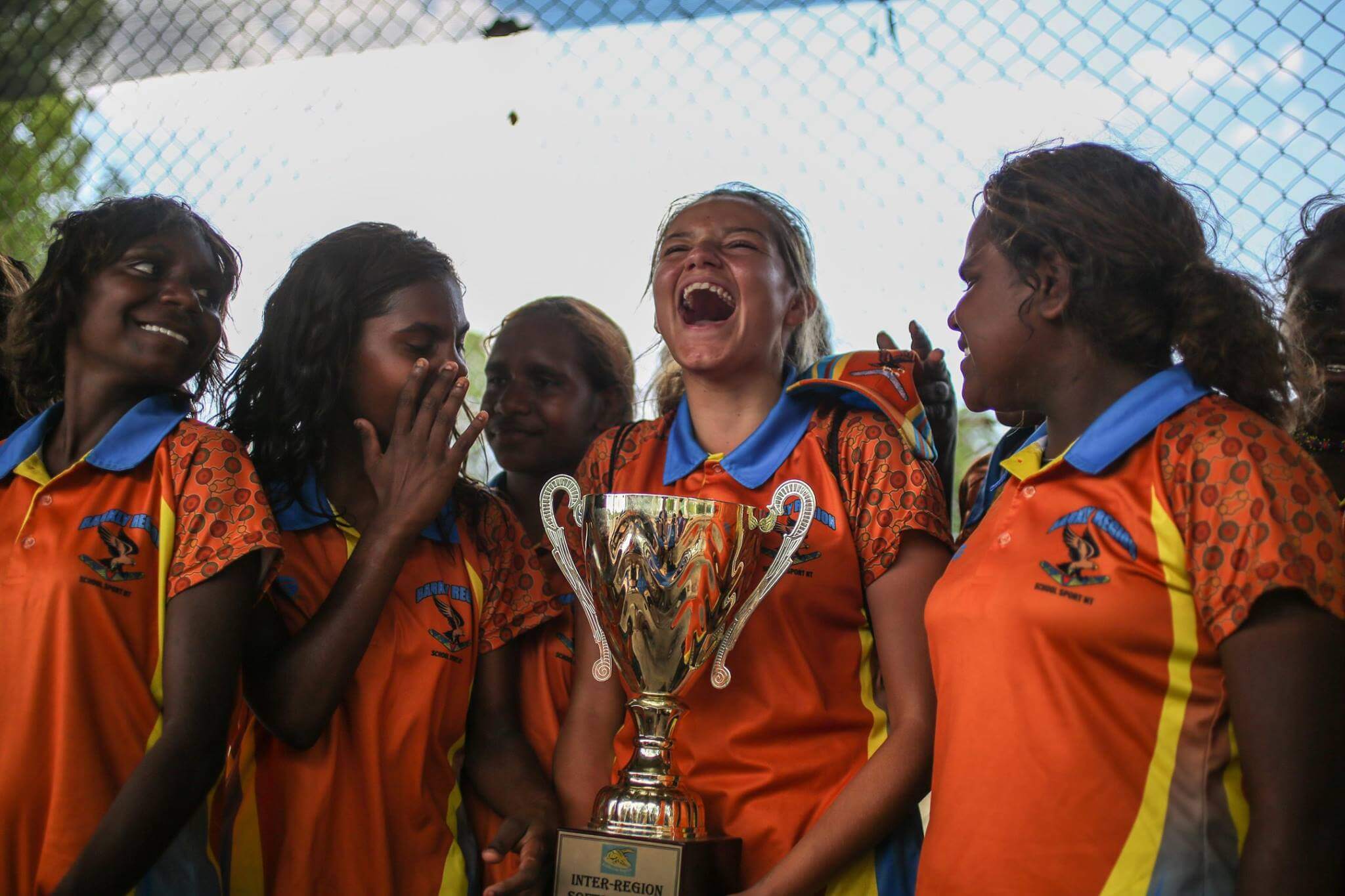 Team championship win smiling portrait